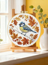 Blue Sparrow on a Branch Embroidery Starter Kit