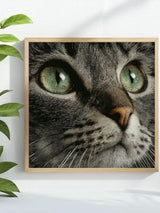 Emerald Eyes Cat Portrait Cross Stitch Kit 🐱💚✨