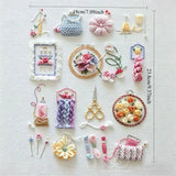 Cute Sewing & Embroidery Tools Pattern – DIY Craft Lover Hand Embroidery Kit with Floral Needlework Accessories Design