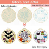 Spooky Halloween Embroidery Kit – 3 Designs Kits For Stitchers