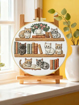 Bookshelf Kitten Embroidery Kit