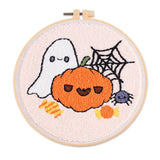 Cute Halloween Pumpkins & Ghosts Embroidery Kit – Set of 3