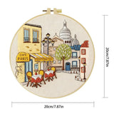 Montmartre Café Embroidery Kit – Paris Street DIY Hand Embroidery Hoop Art Set Kits For Stitchers
