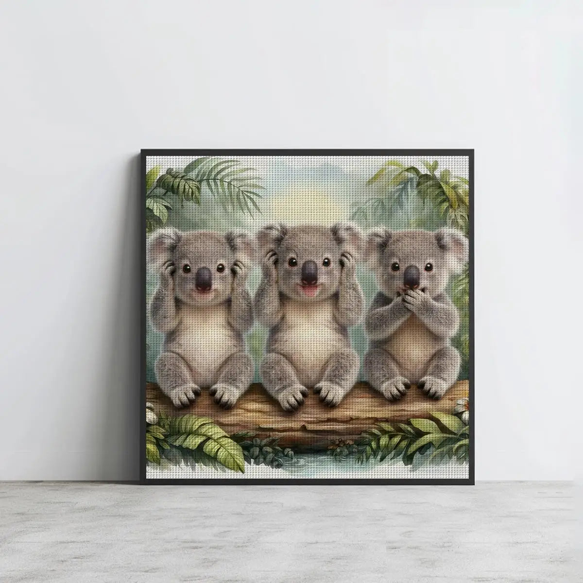 See No Evil, Hear No Evil, Speak No Evil Koalas Cross Stitch Kit 🐨🌿💚✨