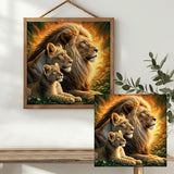Lion Family Cross Stitch Kit 🦁👑✨🌿