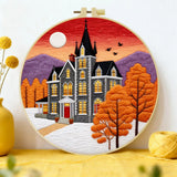 Haunted Autumn Mansion Embroidery Kit