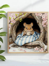Cozy Mouse Teatime Cross Stitch Kit
