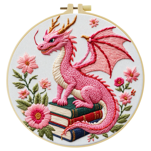 Pink Dinosaur Bag Embroidery Starter Kit