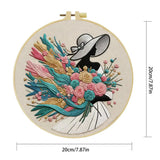 Elegant Floral Lady Embroidery Kit – Vintage Fashion DIY Hand Embroidery Set 👒🌸✨ Kits For Stitchers