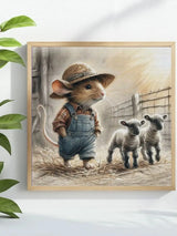 Little Farm Mouse & Lambs Cross Stitch Kit 🐭🐑🌾