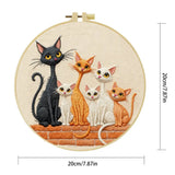 Cute Cat Family Embroidery Kit – Whimsical DIY Hand Embroidery Hoop Art Set
