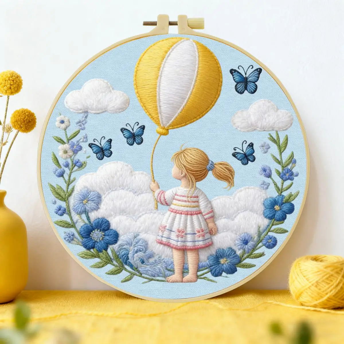 Balloon Girl Embroidery Starter Kit