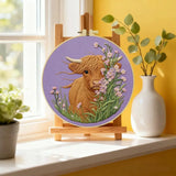 Highland Cow & Wildflowers Embroidery Kit Kits For Stitchers