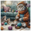 Knitting Cat & Kittens Cross Stitch Kit 🧶🐱💕
