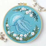 Floral Jellyfish Embroidery Kit Kits For Stitchers