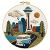 Seattle Skyline Embroidery Kit – Space Needle Cityscape DIY Hand Stitch Art with Hoop & Threads 🌲🧵🚐
