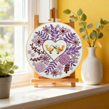 Lovebirds Heart Embroidery Kit – Romantic Floral DIY Hand Embroidery Hoop Art Set Kits For Stitchers