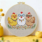 Three Chickens Embroidery Starter Kit