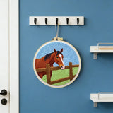 Horse Embroidery Kit – Rustic Farm Horse Needlepoint Pattern with Countryside Fence Scene for Animal Lovers & Beginners