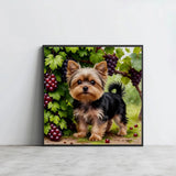 Yorkie Among Vineyard Grapes Cross Stitch Kit 🍇🐶💜✨