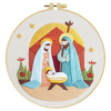Nativity Scene Embroidery DIY Kit – Christmas Religious Beginner Stitching Kit with Hoop, Pattern & Threads
