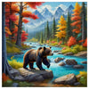 Autumn Bear Wilderness Cross Stitch Kit 🐻🍂🏔️💙✨