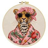 Stylish Leopard Punch Needle Wall Art – Handmade Embroidery Hoop Decor for Nursery & Cozy Rooms