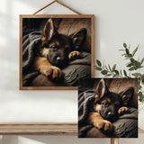 Sleeping Shepherd Puppy Cross Stitch Kit 🐾💤🤎