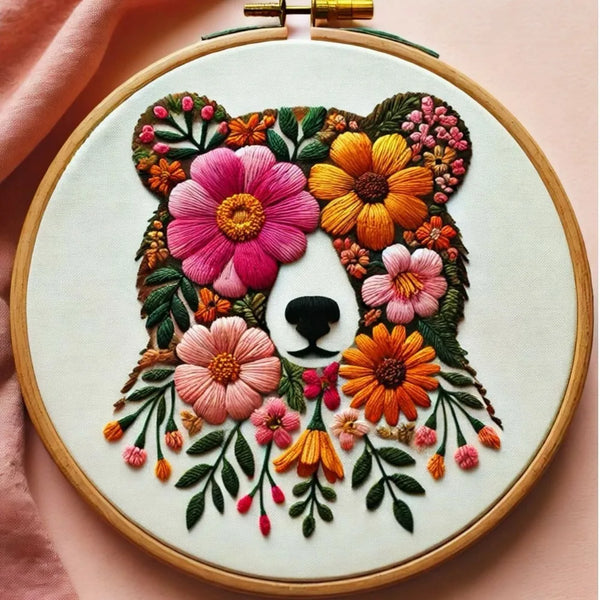 Floral Bear Hand Embroidery Kit