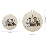 Cute Nativity Scene Embroidery Kit – Minimalist Baby Jesus Christmas Needlepoint Pattern with Mary, Joseph & Farm Animals Decor