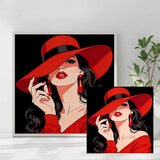 Lady in Red Elegance Cross Stitch Kit ❤️👒✨🖤