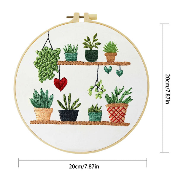 Potted Plants Hand Embroidery Kit