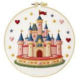 Fairytale Princess Castle Embroidery Kit – Magical Kingdom DIY Hand Embroidery Hoop Art Set Kits For Stitchers
