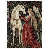 Enchanted Unicorn & Lady Cross Stitch Kit 🦄🌹✨