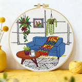 Cozy Living Room Embroidery Kit 🧵🏡