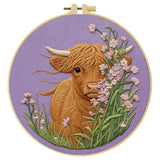 Highland Cow & Wildflowers Embroidery Kit Kits For Stitchers