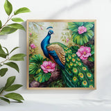 Majestic Peacock in Bloom Cross Stitch Kit 🦚🌸✨