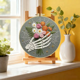 Floral Skeleton Hand Embroidery Kit Kits For Stitchers