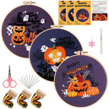 Cute Halloween Embroidery Kit – Set of 3