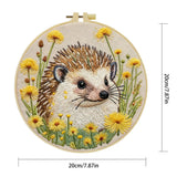 Cute Hedgehog Embroidery Kit – Woodland Animal DIY Hand Embroidery Hoop Art Set