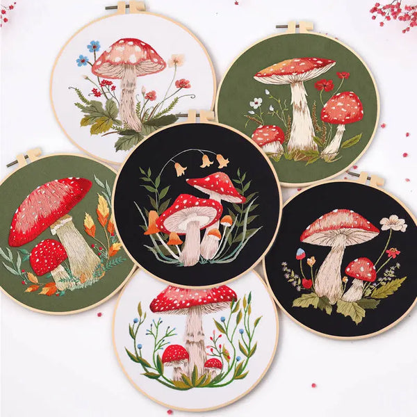 Woodland Mushroom Hand Embroidery Kit