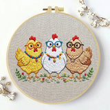 Three Chickens Embroidery Starter Kit