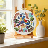 Tropical Macaw Embroidery Kit – Colorful Parrot DIY Hand Embroidery Hoop Art Set Kits For Stitchers