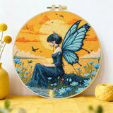 Moonlight Butterfly Fairy Embroidery Kit – Fantasy DIY Hand Embroidery Hoop Art Set