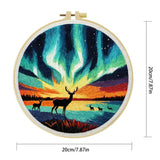 Northern Lights Deer Embroidery Kit Kits For Stitchers