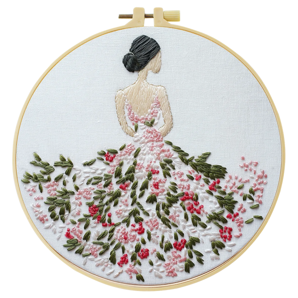 Floral Lady Hand Embroidery Kit