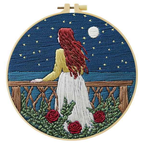 Grim Reaper Embroidery DIY Kit – Gothic Skull Beginner Stitching Kit with Hoop, Pattern & Threads