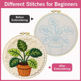 Potted Plant Punch Needle Wall Art – Handmade Embroidery Hoop Decor for Nursery & Cozy Rooms