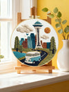 Seattle Skyline Embroidery Kit – Space Needle Cityscape DIY Hand Stitch Art with Hoop & Threads 🌲🧵🚐