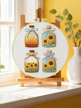 Sunflower Bottles Embroidery Kit Kits For Stitchers